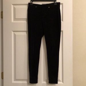 Black stretch corduroy jeggings